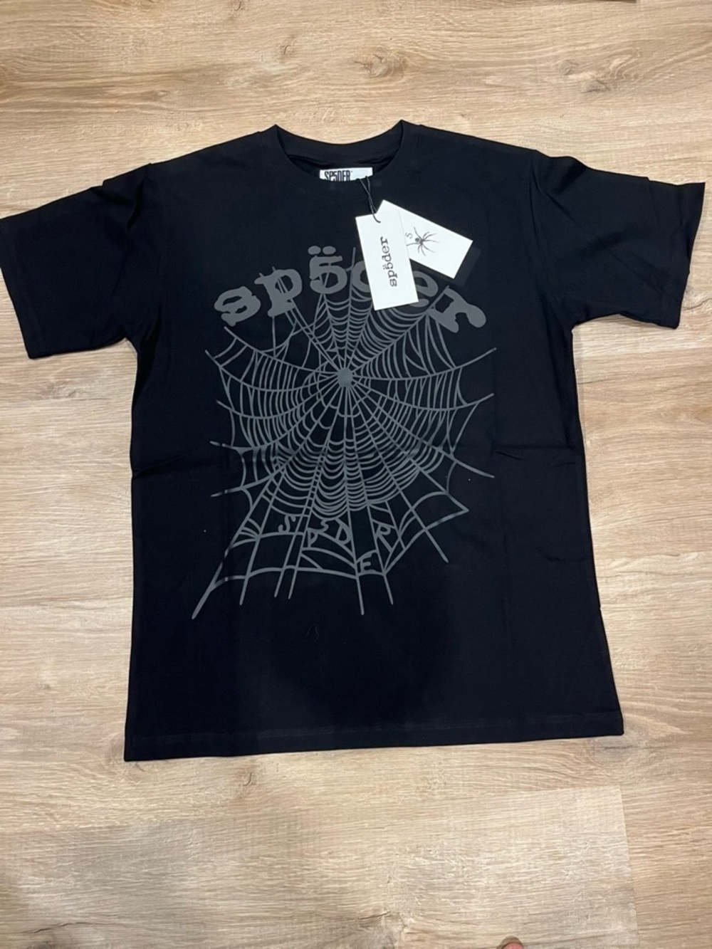 späider Black Graphic Spiderweb Crewneck T-Shirt